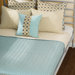 Wave Quilted Reversible Cap Bedding Set in Blue / Cream