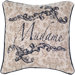 Beige and Black Cotton Decorative Pillow