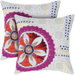 White and Raspberry Decorative Pillow