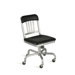 Navy Mid-Back Semi-Upholstered Swivel Office Chair