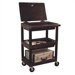 Three Shelf Utility Cart with Un-Hinged Plastic Lid