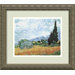 Yellow Wheat and Cypresses by Vincent Van Gogh, Framed Print Art - 14.12" x 16.12"