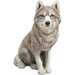 Original Size Sitting Gray Wolf Sculpture