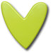 Modern Heart Drawer Knob in Lime