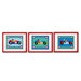 Vroom Print with Red Frame (Set of 3)