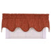 Tremblay / Tyvek Small Scale Scroll Lined Scallop Valance Window Curtain in Rust