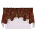 Riviera Large Scale Leaf and Vine Lined Duchess Window Curtain Valance in Cinnamon