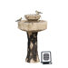Solar Tree Fiberglass 2 Tiered Fountain with Bird
