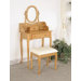 Woodland Queen Anne Vanity Set with Stool in Oak