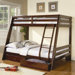 Mullin Twin over Full Bunk Bed with Built in Ladder and Storage