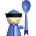 Mr. Chin Little Spoon and Egg Cup with Salt Castor