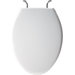 Elongated Solid Plastic Designed for Case 1000 Bowl Toilet Seat with Classic Chrome Hinges