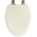 Elongated High Density Molded Wood Toilet Seat with Whisper-Close with Stylish, Secure Brushed-Nickel Easy Clean and Change Hinges with STA-TITE