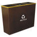 Metro Collection Recycling Receptacle, Triple Stream, Steel, 54 Gal