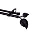 Modern Ivy Double Curtain Rod in Black