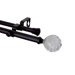 Modern Faceted Double Curtain Rod in Black