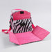 Rachel Placemat Lunch Bag in Zebra / Hot Pink Trim and Liner