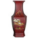 14" Hexagonal Vase in Red