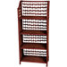 43" Natural Fiber Shelving Unit in Mahogany