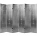 Faux Leather Crocodile 6 Panel Room Divider in Silver
