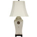 Medallion Vase Lamp in Distressed Ivory
