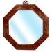 Octagonal Wall Mirror in Antique Red Lacquer