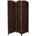 6 Feet Tall Diamond Weave Fiber Room Divider in Dark Mocha