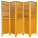 Beadboard 5 Panel Room Divider in Honey