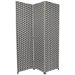 Woven Fiber 3 Panel Room Divider in Black and White