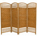 Fiber Weave 4 Panel Room Divider in Dyed Light Beige