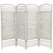 Fiber Weave 4 Panel Room Divider in Dyed White