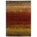 Adana Cherry/Light Brown Striped / Leaf Motifs Rug