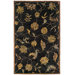 Majestic Black Classical Florals Rug