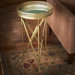 Iron and Glass Accordion End Table