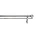 Double Curtain Rod Set with 1" Front Rod in Pewter
