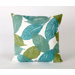 Mystic Leaf Square Indoor/Outdoor Pillow in Aqua