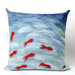 Goldfish Square Indoor/Outdoor Pillow in Aqua