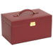 Heritage Chelsea Large Jewelry Case with Six Drawers, One Small and One Large Travel Case in Scarlet