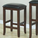 24" Barstool with Leather Cushion Seat in Dark Oak (Set of 2)
