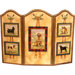 Five Dog 3 Panel MDF Fireplace Screen