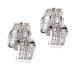 Platinum Over Sterling Silver Baguette Diamond Earrings