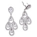 Teardrop Diamond Sterling Silver Chandelier Earrings