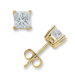 2 CT Princess Cut Diamond Stud Vermeil Plated Bridal Jewelry Earrings