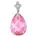 Simulated Pink Briolette Pendant