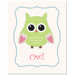 Solid Color Owl in Frame Art Print