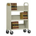31" W Single Sided Sloped-Shelf Mobile Book Truck