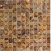 1" x 1" Tumbled Marble Mosaic in Rain Forest Brown