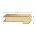 78" Solid Hardwood Unfinished Walnut Stair Nose for 9/16" Floors