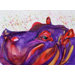 Cousins Series Humphey the Hippo 24 x 30 Wrap Canvas