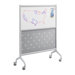 Rumba Screen Magnetic Whiteboard with Perforated Steel Panel in Gray